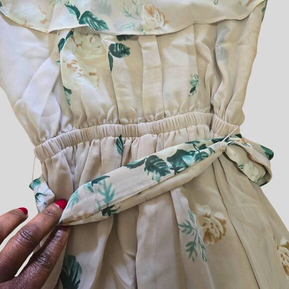 Show Me Your Mumu Audrey Maxi Dress Women's Size XS Tan Floral Boho Wedding Gown - Picture 9 of 14